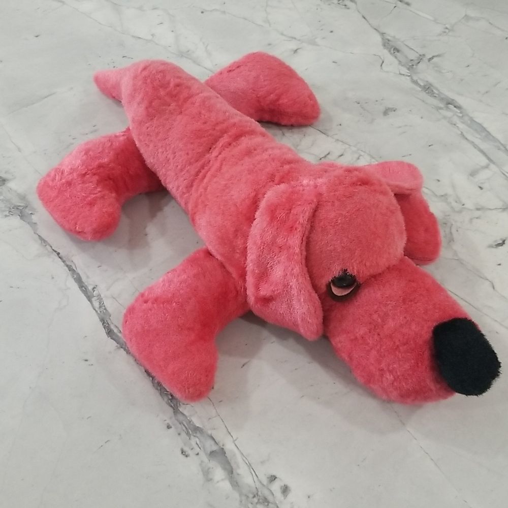 ANIMALS of Distinction Knickerbocker Toy Company pink plush puppy dog, vintage